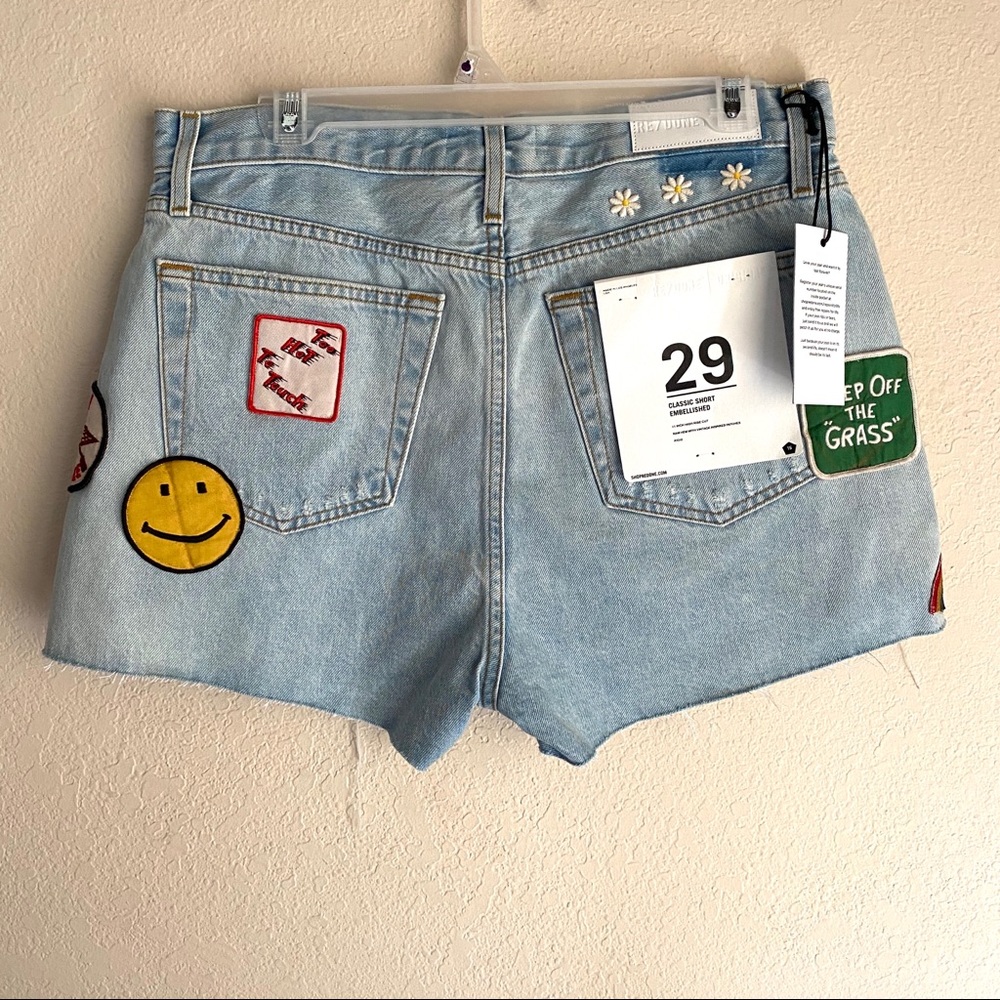 RE/DONE Classic High Rise Short, Embellished NWT